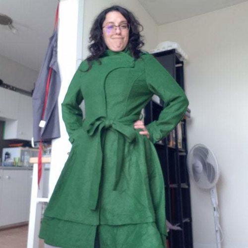 Customer photo review of Vintage inspired long Wool Coat 1112#