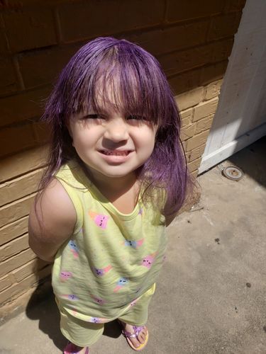 Customer photo review of Blue Hair Color Wax