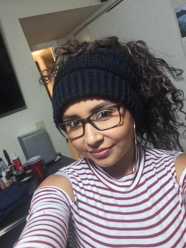 Customer photo review of Soft Knit Ponytail Beanie