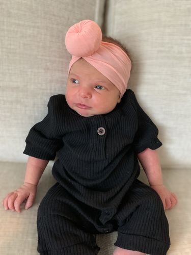 Customer photo review of Ribbed shortie romper in black