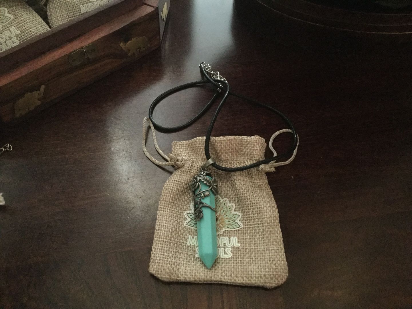 Customer photo review of Crystal Flower Hexagon Necklace