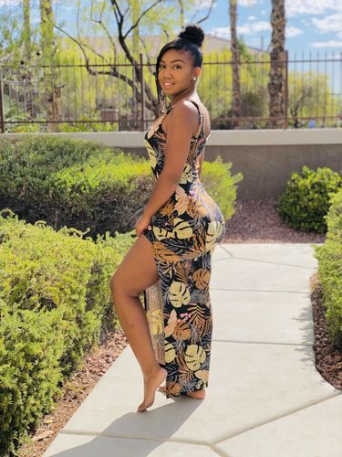 Customer photo review of On Vacation Dress Brown