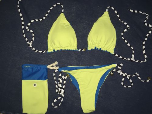 Customer photo review of Biquíni Gaby 2020 Dupla Face - VERDE/AZUL