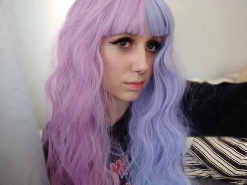 Customer photo review of Harajuku blue purple wig YC21800