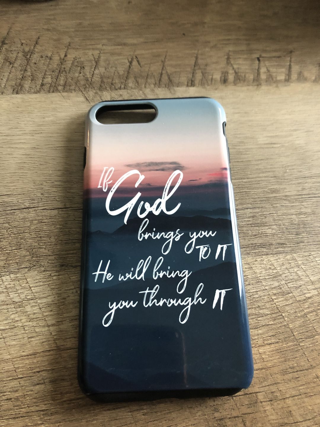 Customer photo review of If God brings you to it he will bring you through it phone case, Christian phone cases