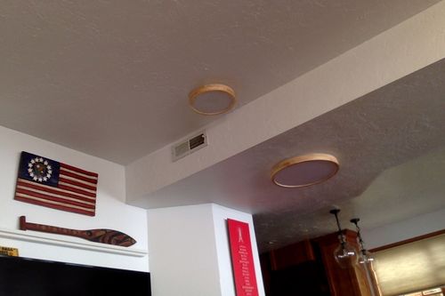 Customer photo review of Scandinavian Wooden Round LED Flush Mount