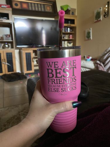 Customer photo review of We Are Best Friends Because Everyone Else Sucks Laser Etched Tumbler