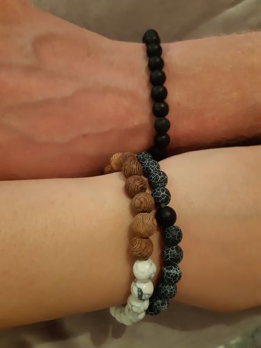 Customer photo review of Naturstein Pärchen-Armbänder
