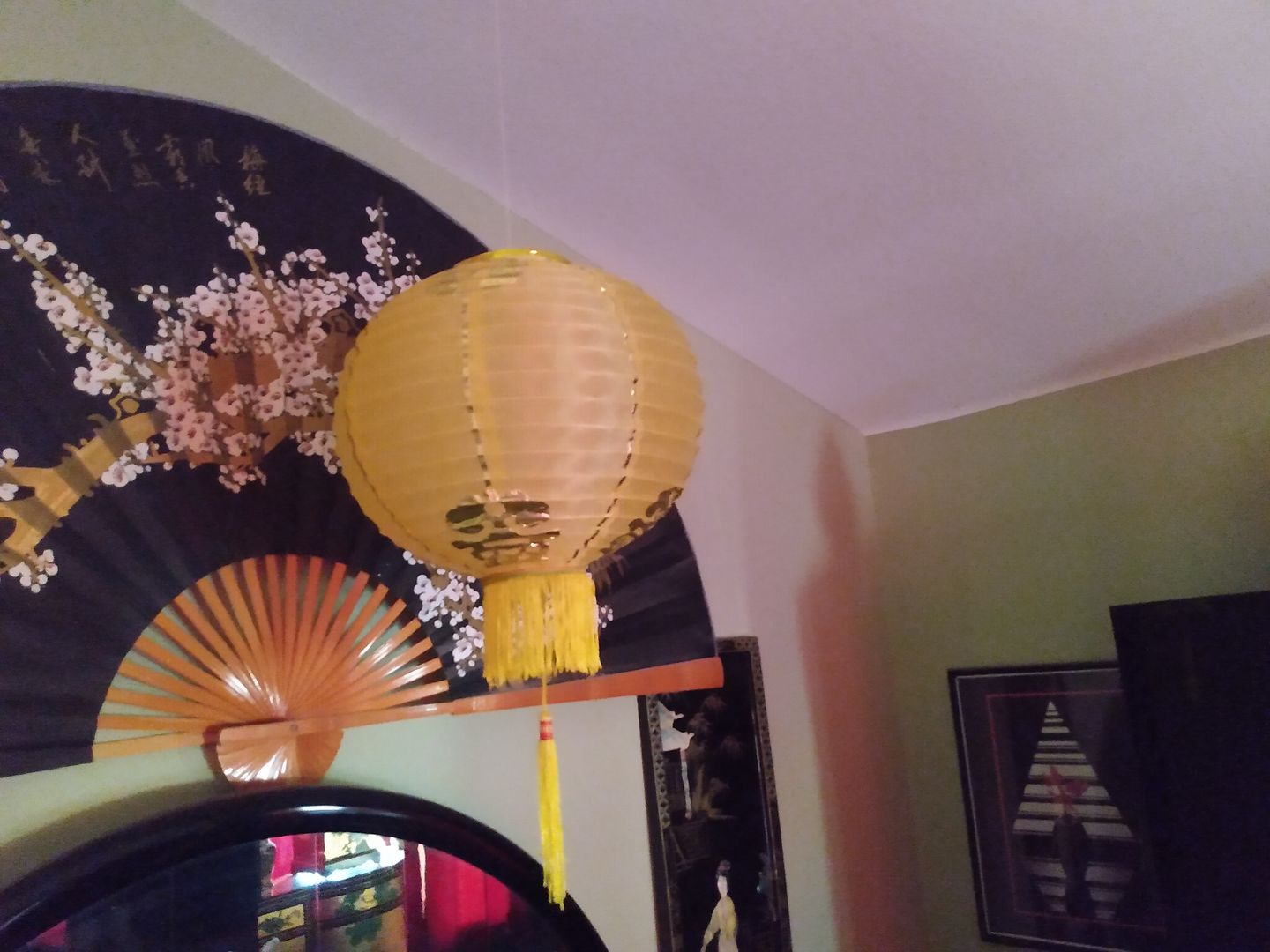 Customer photo review of 14" Gold Yellow Traditional Nylon Chinese Lantern w/ Tassel