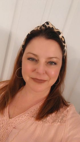 Customer photo review of SILK LEOPARD PRINT HEADBAND