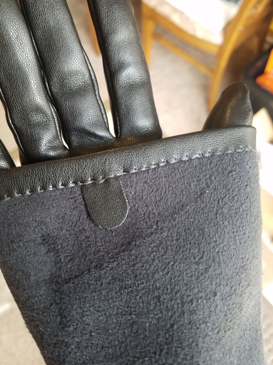 Customer photo review of Opera Gloves in Black Faux Leather
