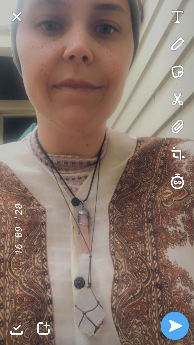 Customer photo review of Crystal Flower Hexagon Necklace