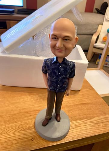Customer photo review of Fully Customizable 1 person Custom Bobblehead with other's body