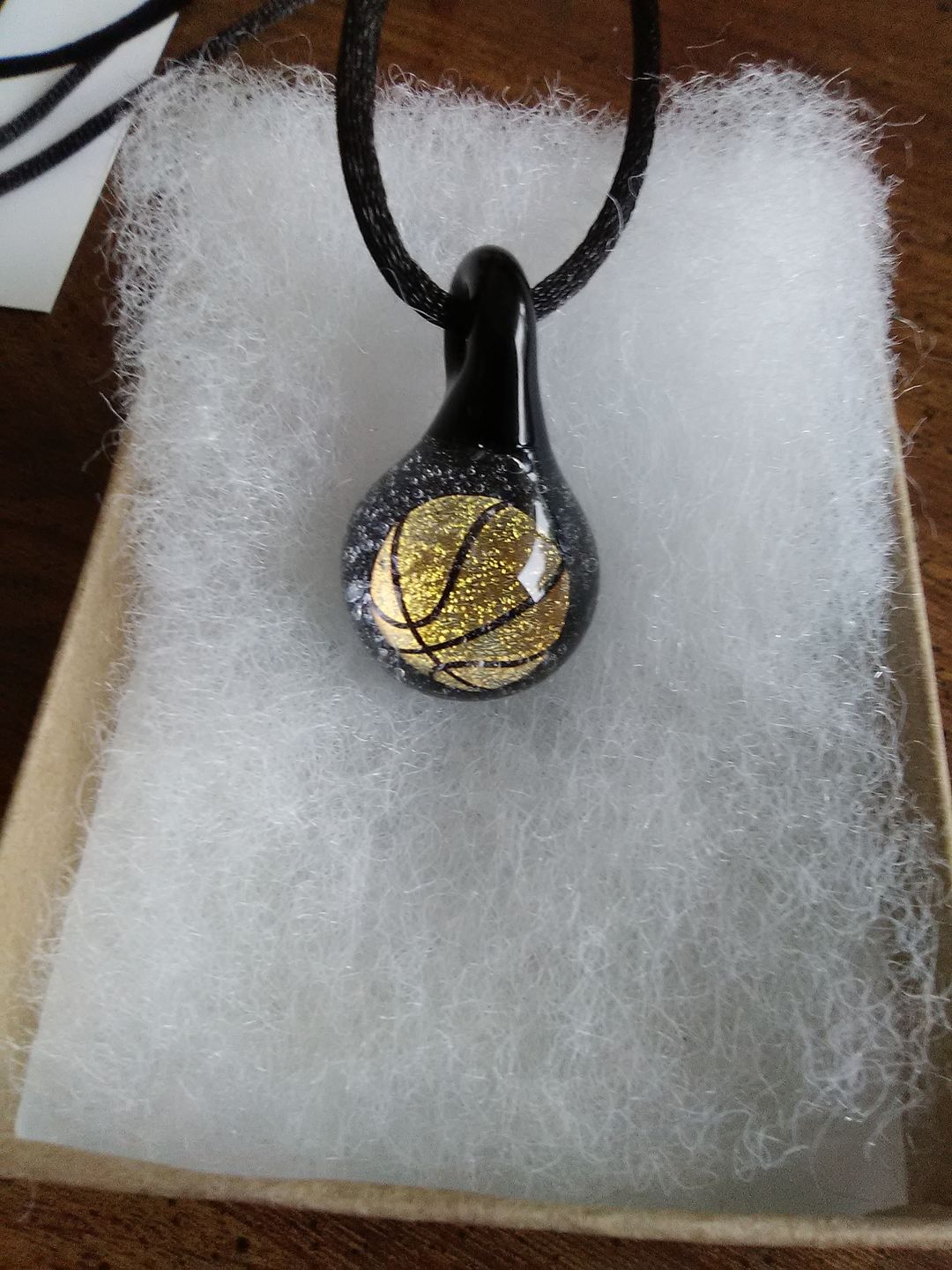 Customer photo review of Basketball Hologram Pendant with Infused Cremation Ash