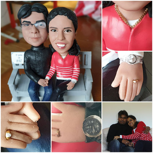 Customer photo review of Fully Customizable 2 person Custom Bobblehead