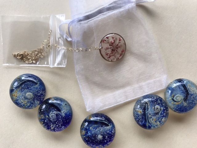 Customer photo review of Night Swirl Worry Stone with Infused Cremation Ashes