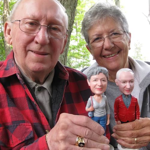 Customer photo review of Fully Customizable 2 person Custom Bobblehead
