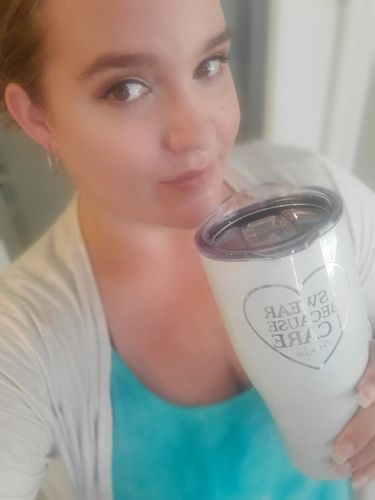 Customer photo review of VIP $15 Friday - 27oz Limited Edition GLITTER Laser Etched Tumbler
