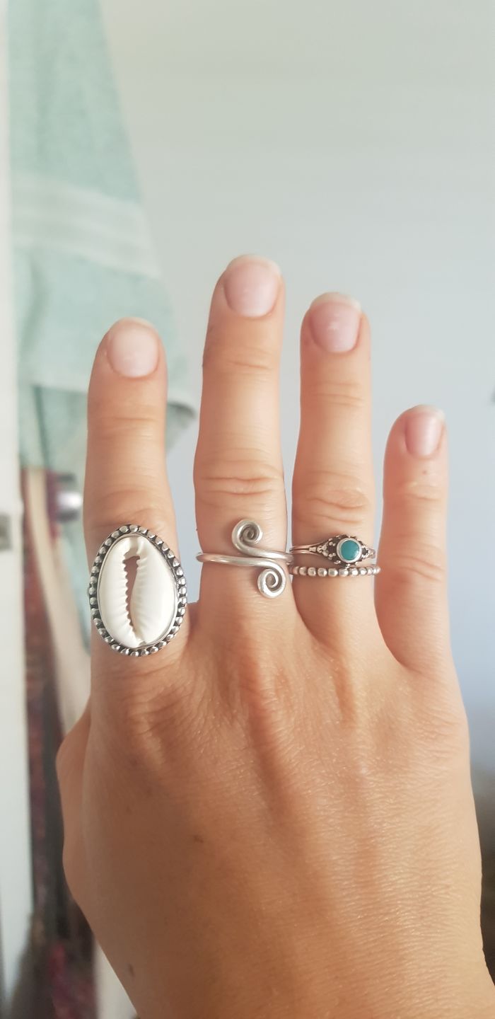 Customer photo review of Sterling Silver Cowrie Shell Ring