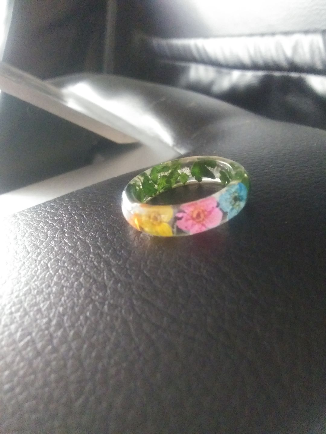 Customer photo review of Wildflower Ring with Cremation Ash