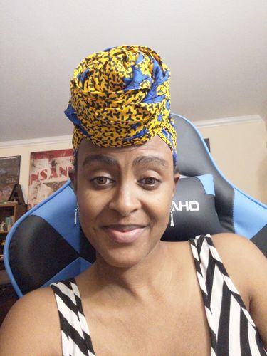 Customer photo review of African Print Kora Head Wrap
