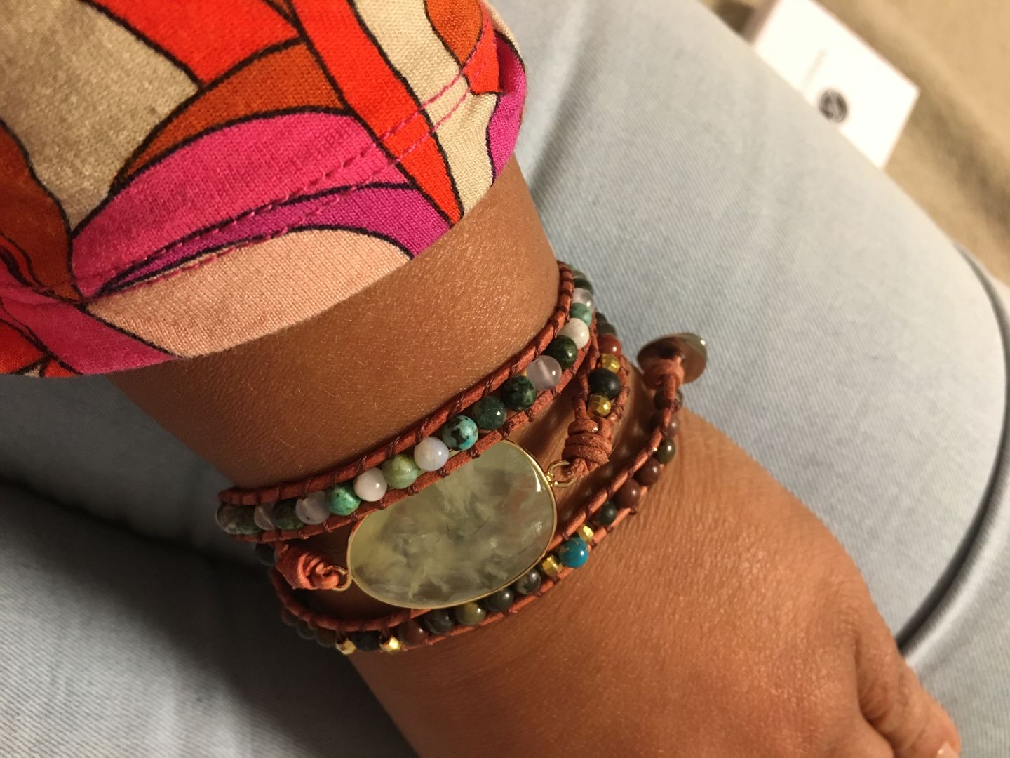 Customer photo review of Beruhigendes Türkisfarbenes Wickelarmband | Boho | 100% Handgemacht