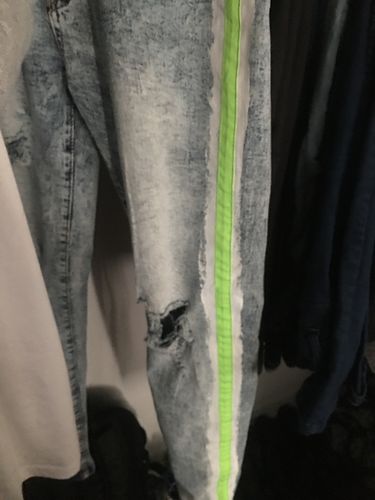 Customer photo review of Side Paint Stripe Track Denim Snow - Green (ZCM4700D)