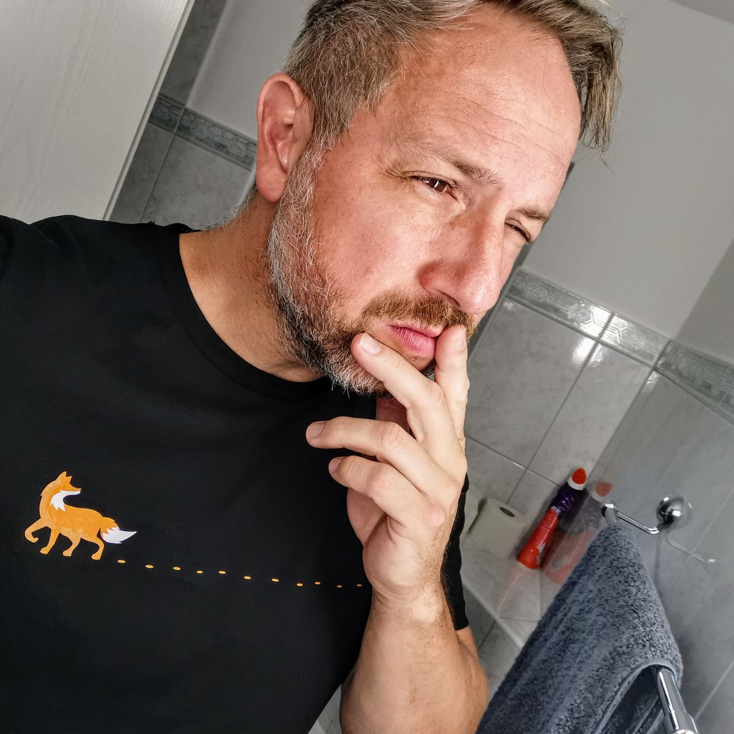 Customer photo review of Fuchs Spur - Bio Herren Shirt Siebdruck (PREMIUM)