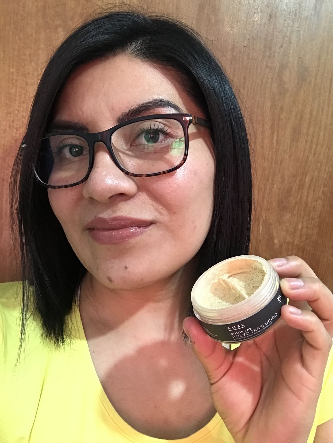 Customer photo review of Polvo traslúcido con Extracto de Aloe y Aceite de Frambuesa