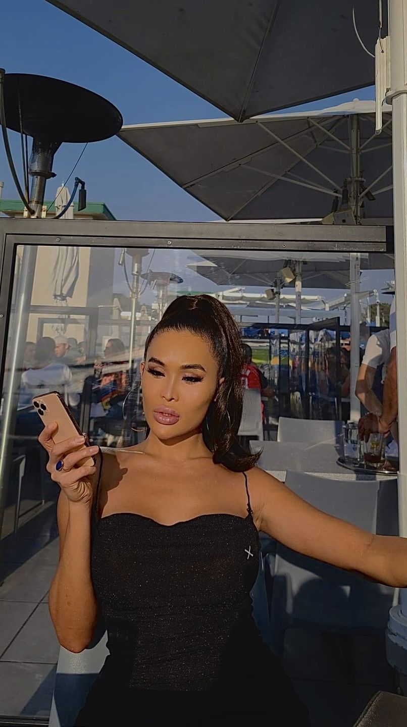 Customer photo review of Onyx Shimmer Pool Dress
