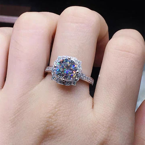 Customer photo review of Heart Arrows Cut Moissanite Sterling Silver Ring