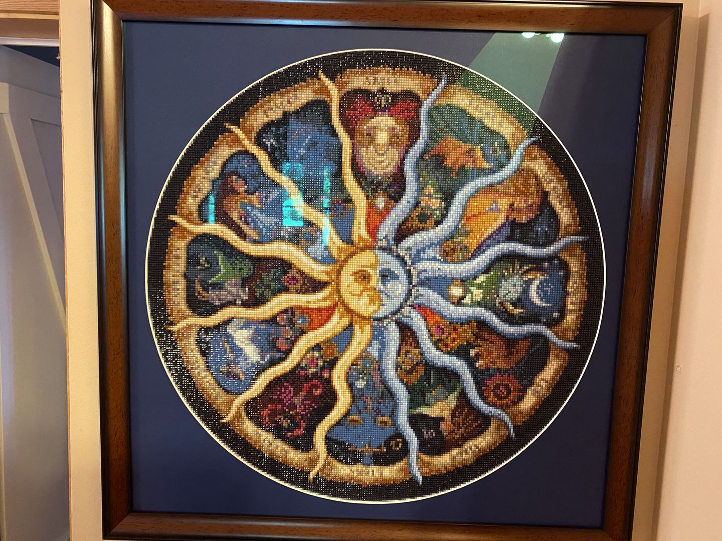 Customer photo review of Sun and Moon - Diamond Painting Kit