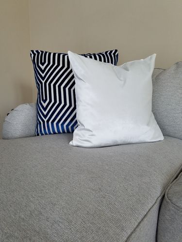 Customer photo review of Velluto Pearl White Velvet Pillow Cover