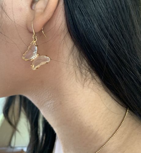 Customer photo review of 🦋✨Butterfly Away Earrings✨🦋