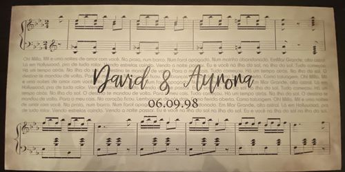 Customer photo review of Custom Wedding Names & Date Sheet Music Song Canvas Art