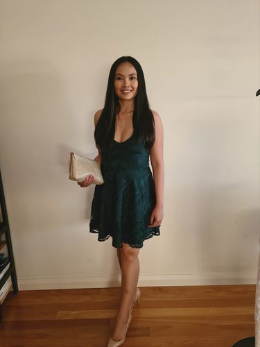 Customer photo review of Laurie Lace Dress - Green