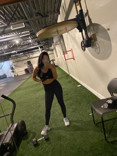 Customer photo review of Side Mesh Butt Lift Active Leggings - Black
