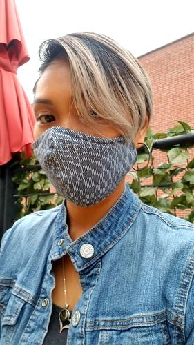 Customer photo review of PRE-ORDER Handwoven Face Mask
