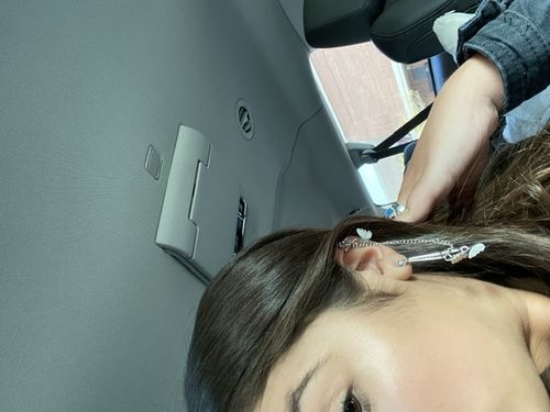 Customer photo review of AYLA Butterfly Drop Ear Cuff