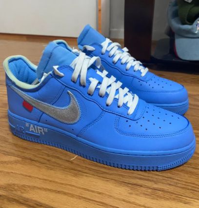 Customer photo review of Nike Air Force 1 Off-White MCA University Blue