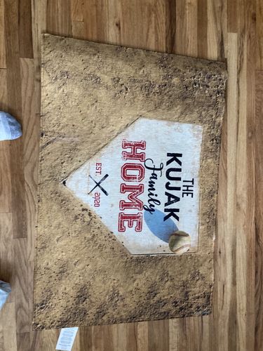 Customer photo review of Personalized Home Plate Welcome Mat