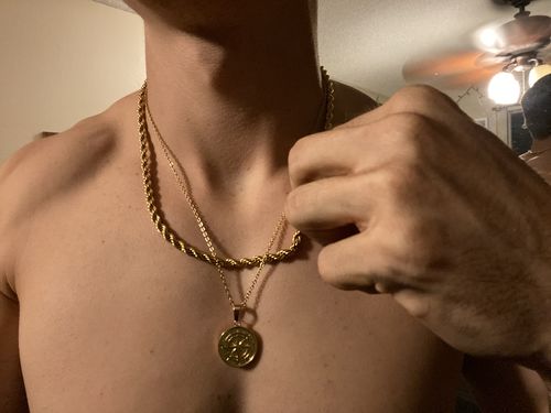 Customer photo review of Compass Pendant (Gold)