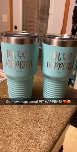 Customer photo review of Pit Happens Laser Etched Tumbler