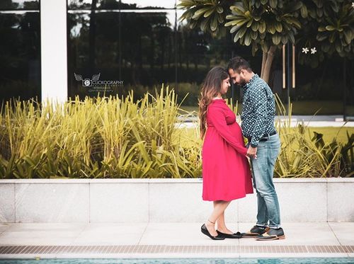 Customer photo review of Blush Cowl Neck Off-shoulder Lycra Maternity Maxi