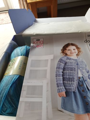 Customer photo review of Child Mystery Knitting Box