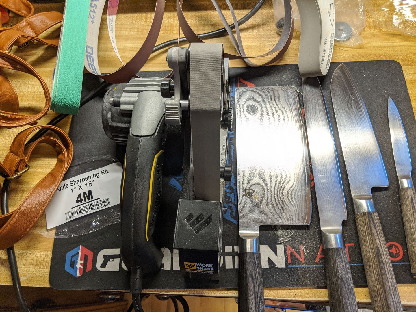 Customer photo review of 1 X 18 Inch Knife Sharpener Sanding Belts, 10 Pack