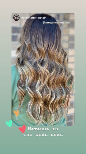 Customer photo review of Tape in Hair Extensions 100% Remy Human Hair Balayage Ombre 20 Pieces 50 Grams (1B/6/27)