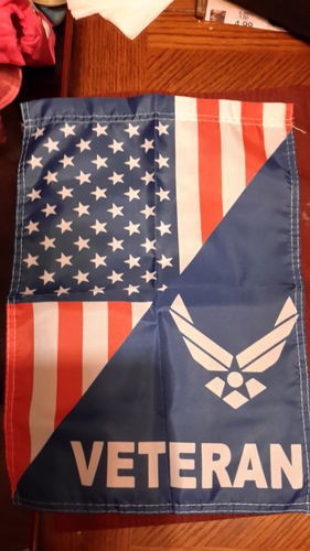 Customer photo review of US Airforce Rank Air Force Veteran Garden Flag Double-sided Print
