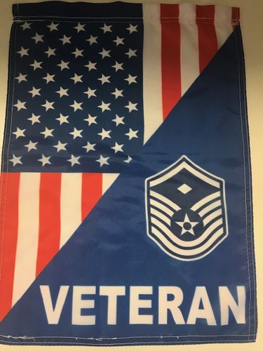 Customer photo review of US Airforce Rank Air Force Veteran Garden Flag Double-sided Print