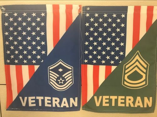 Customer photo review of US Army Rank Army Veteran Garden Flag Double-sided Print